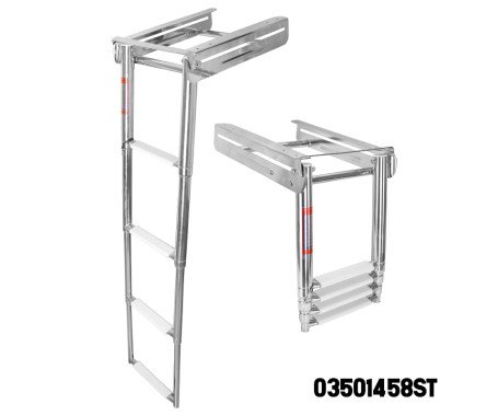 S.S Bracket Telescopic Ladder With Stopper, Mirror Polished
